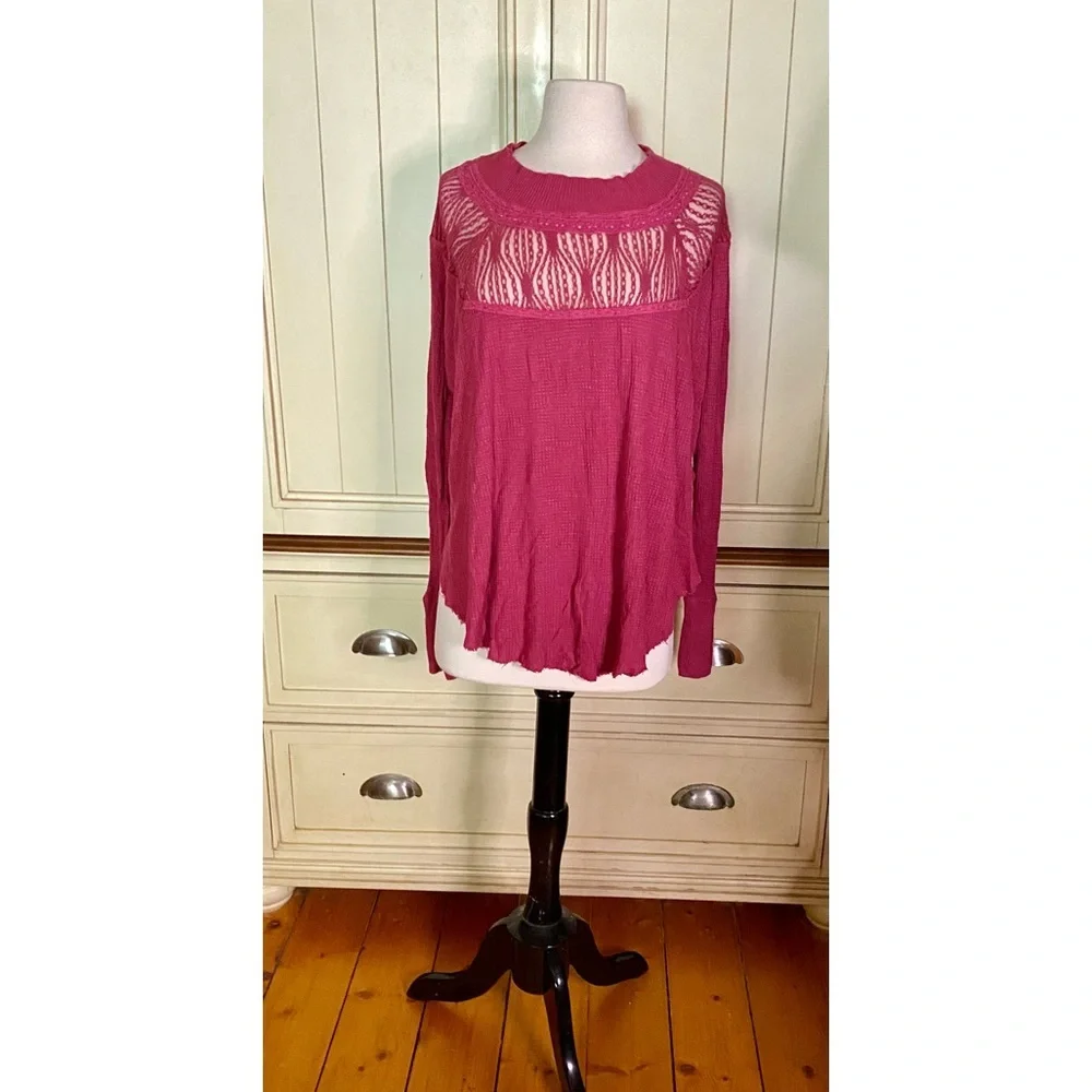🔶Free People Thermal Lace Tee🔶